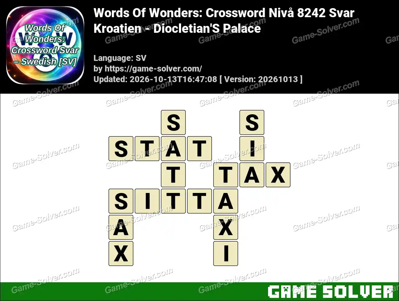 Words Of Wonders: Crossword Nivå 8242 Svar – Kroatien – Diocletian’S Palace